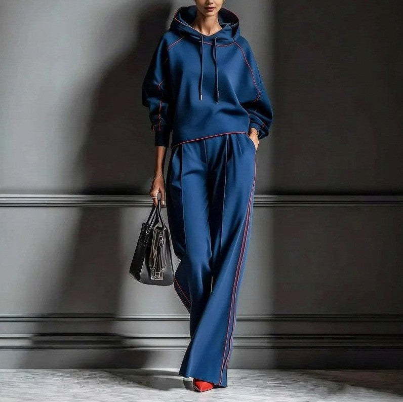 Contrast Trim Hooded Matching Set