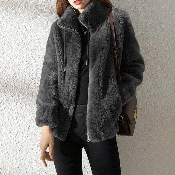 Fleece Zip Front Long Sleeve Jacket