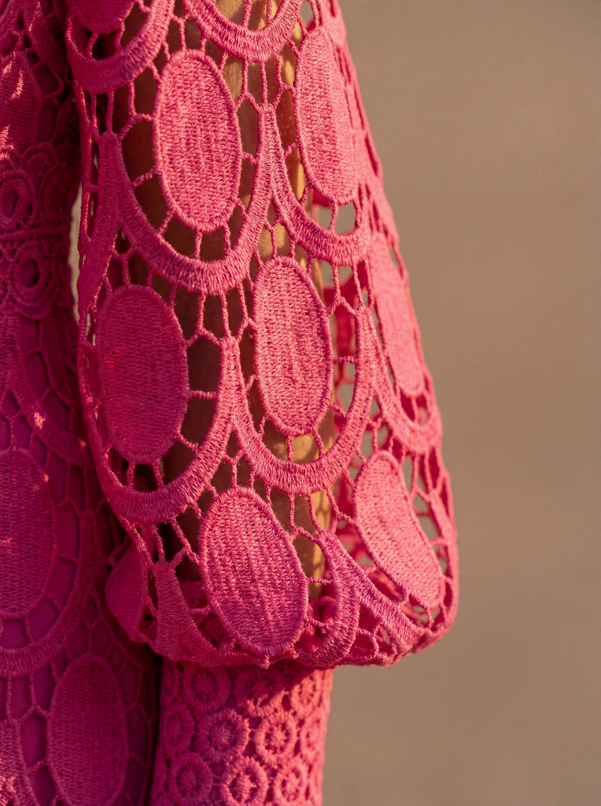 Lace Long Sleeve High Neck A-Line Midi Dress