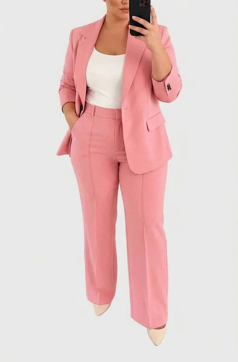 Long Sleeve Blazer Pants Matching Set