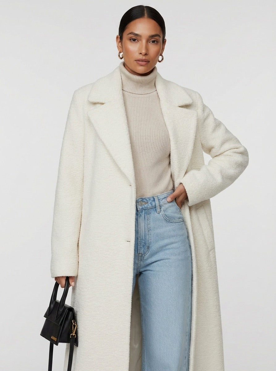 Oversized Notch Lapel Long Coat