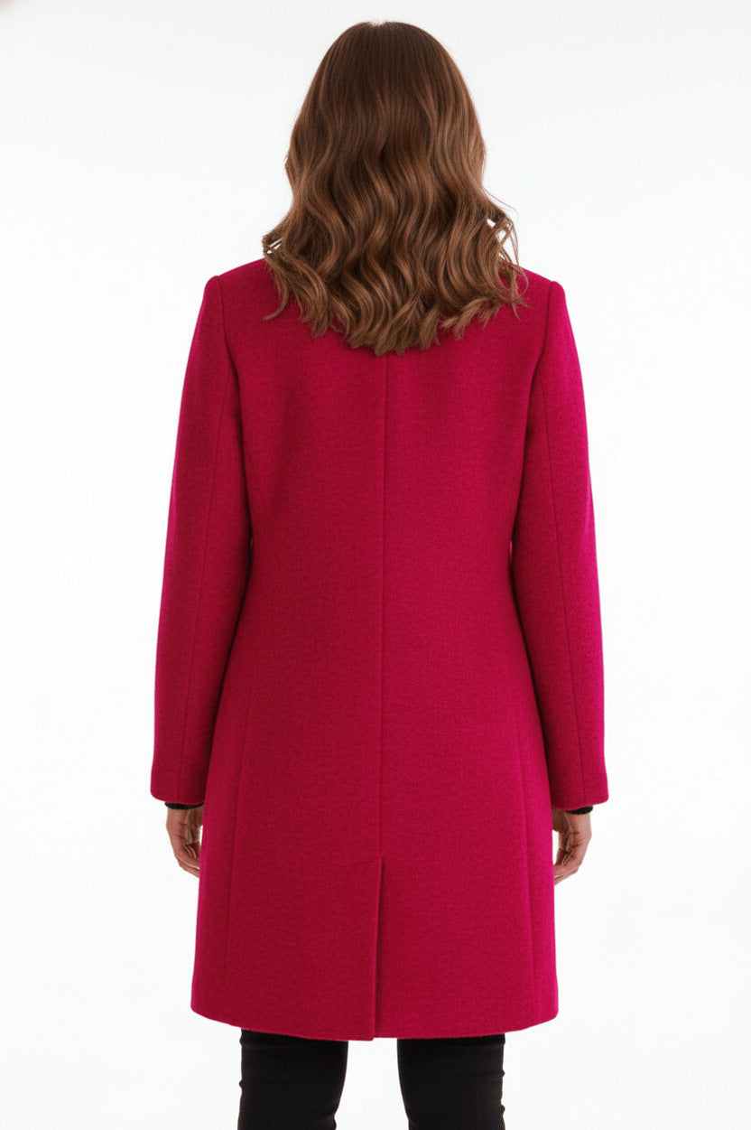 Stand Collar Button Front Coat
