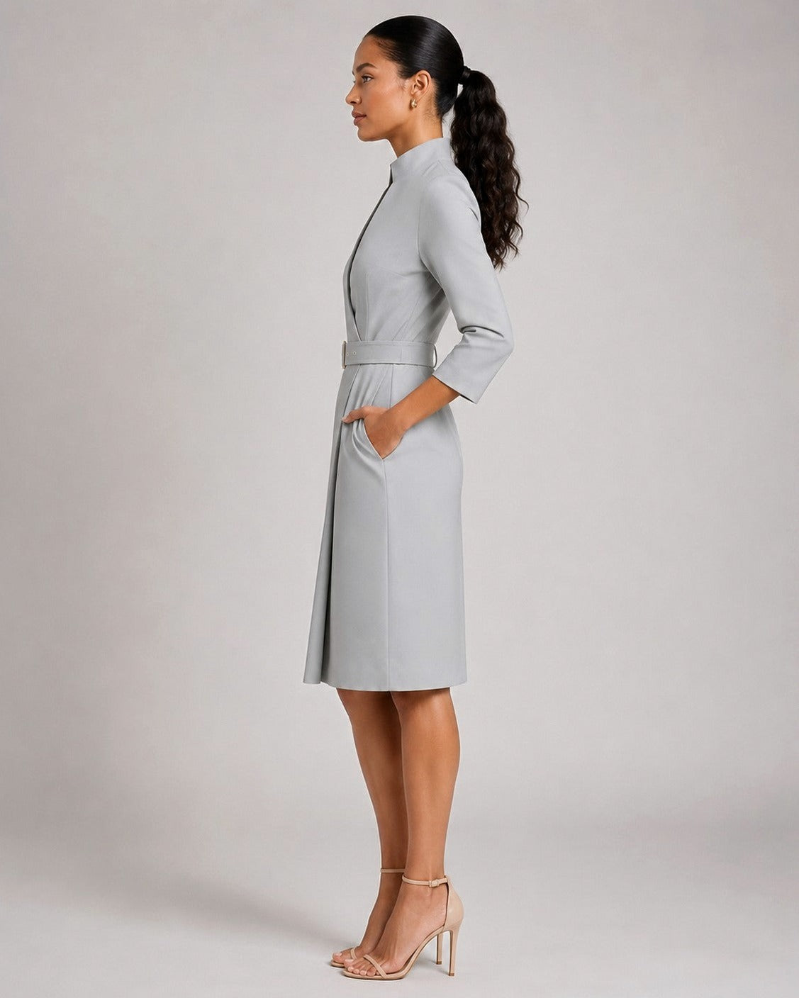 Belted Wrap Midi Dress