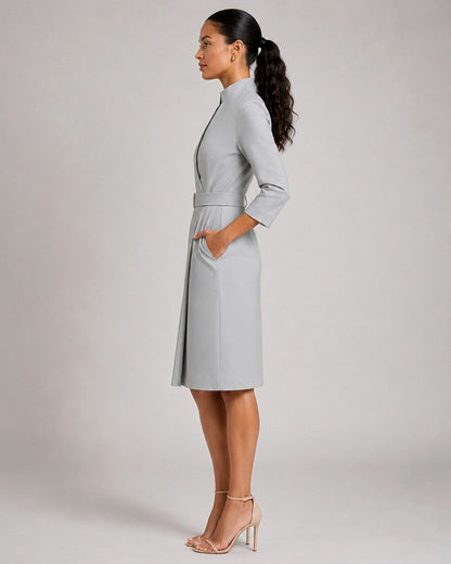 Belted Wrap Midi Dress