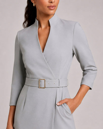 Belted Wrap Midi Dress