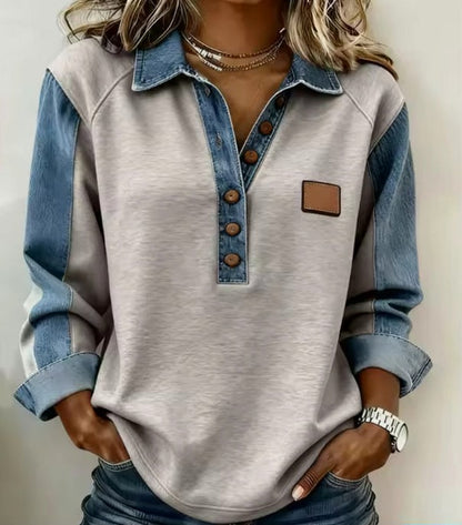 Cable Knit Half Button Long Sleeve Sweater