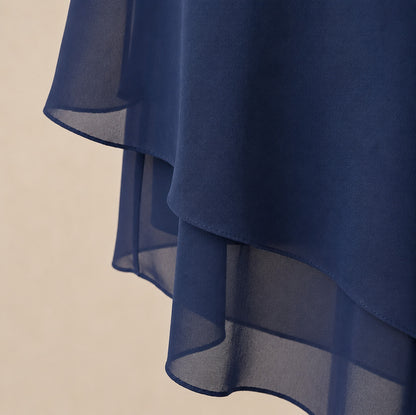 Chiffon Layered Short Sleeve Two Piece Set