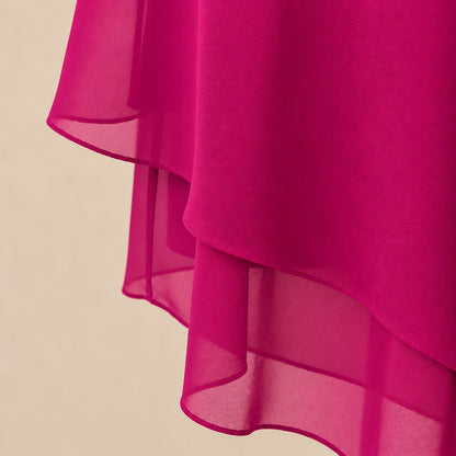 Chiffon Layered Short Sleeve Two Piece Set
