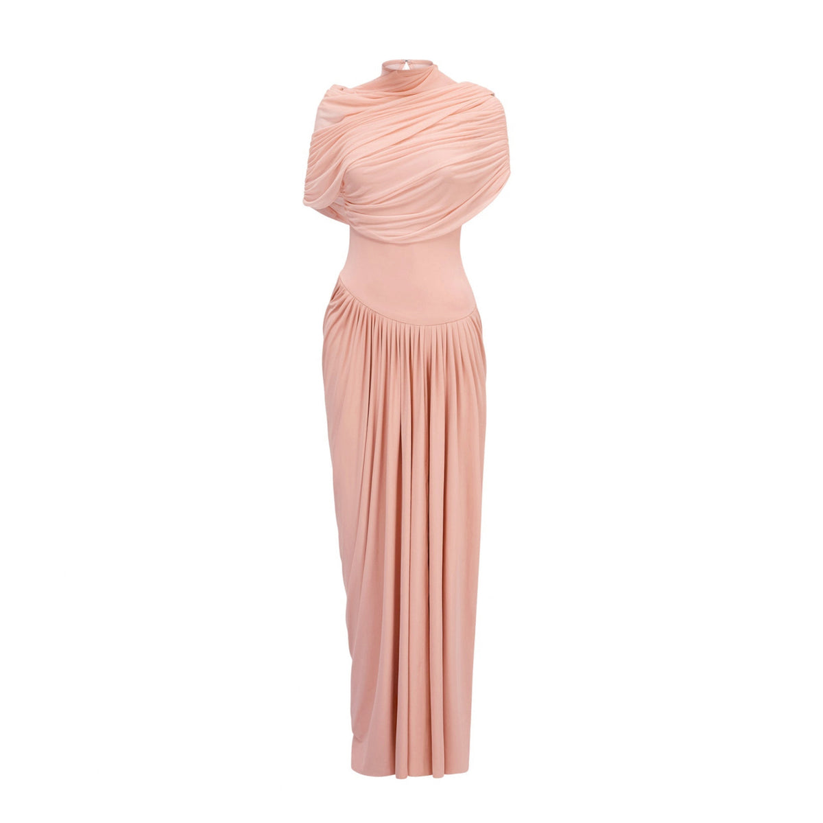 Draped Cap Sleeve Maxi Dress