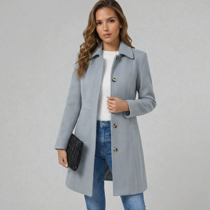Fitted Collared Long Sleeve Coat