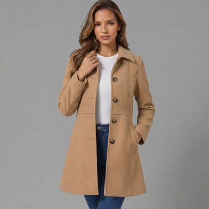 Fitted Collared Long Sleeve Coat