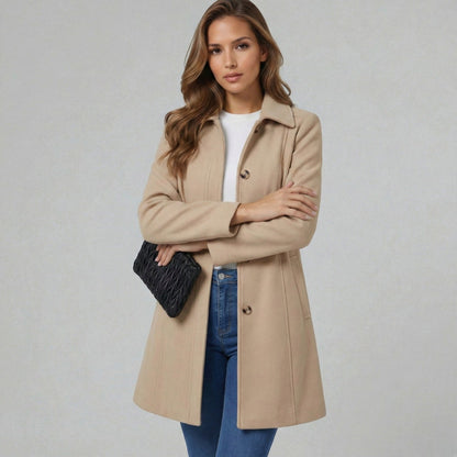 Fitted Collared Long Sleeve Coat