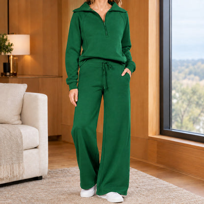 Fleece Half Zip Long Sleeve Matching Set