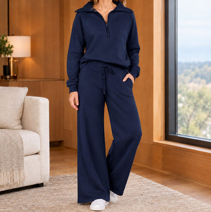 Fleece Half Zip Long Sleeve Matching Set