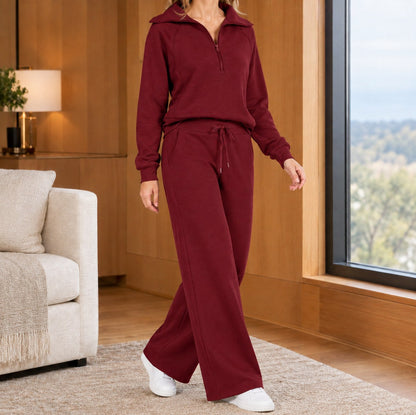 Fleece Half Zip Long Sleeve Matching Set