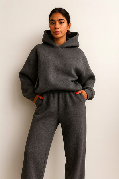 Fleece Hooded Lounge Matching Set