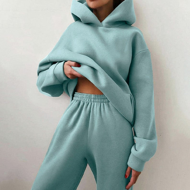 Fleece Hooded Lounge Matching Set