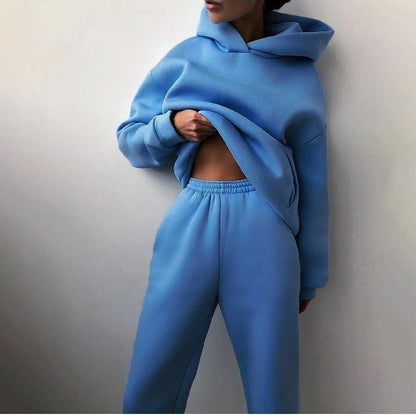Fleece Hooded Lounge Matching Set