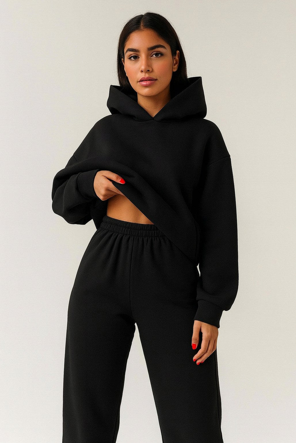 Fleece Hooded Lounge Matching Set