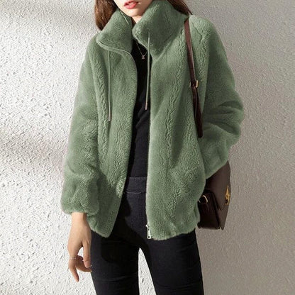 Fleece Zip Front Long Sleeve Jacket