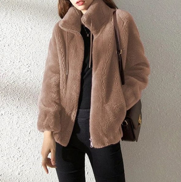 Fleece Zip Front Long Sleeve Jacket
