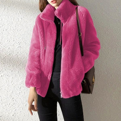 Fleece Zip Front Long Sleeve Jacket