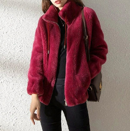 Fleece Zip Front Long Sleeve Jacket