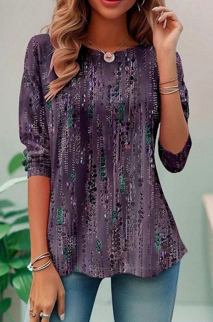 Geometric 3/4 Sleeve Tunic Top