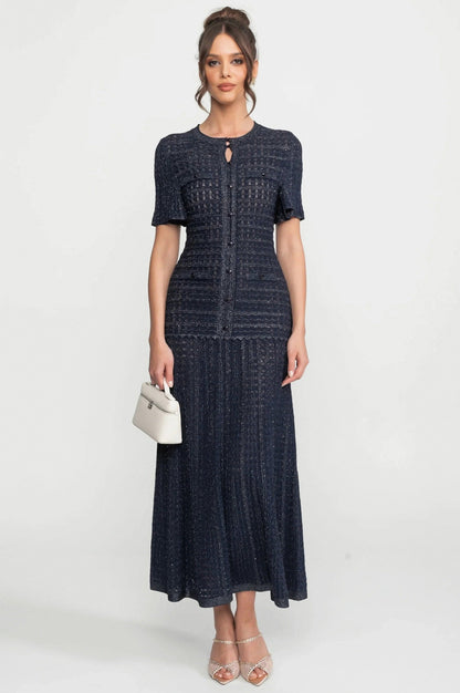 Knit Button Front Maxi Dress