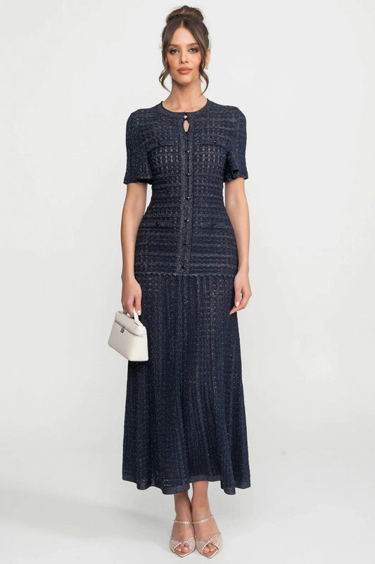 Knit Button Front Maxi Dress