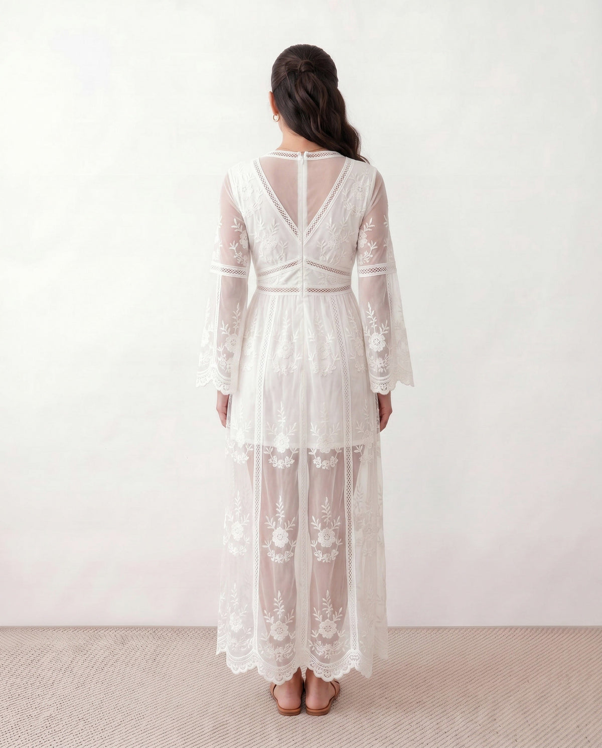 Lace Long Sleeve Maxi Dress