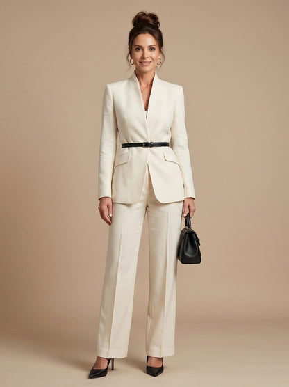 Long Sleeve Belted Blazer Matching Set