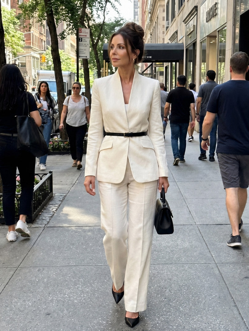 Long Sleeve Belted Blazer Matching Set