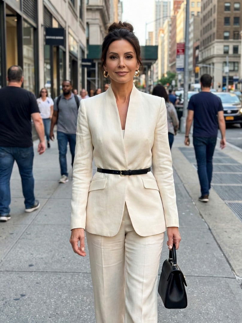 Long Sleeve Belted Blazer Matching Set