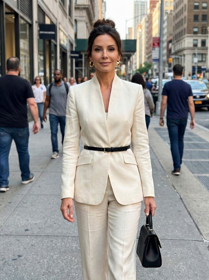 Long Sleeve Belted Blazer Matching Set
