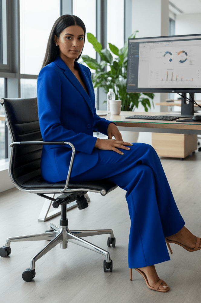 Long Sleeve Blazer and Wide Leg Pants Set