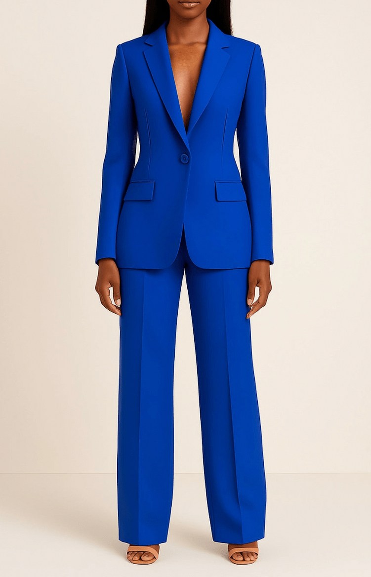 Long Sleeve Blazer and Wide Leg Pants Set