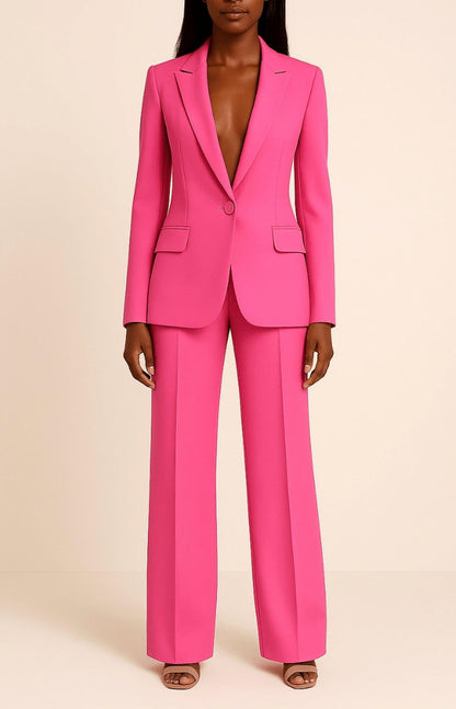 Long Sleeve Blazer and Wide Leg Pants Set