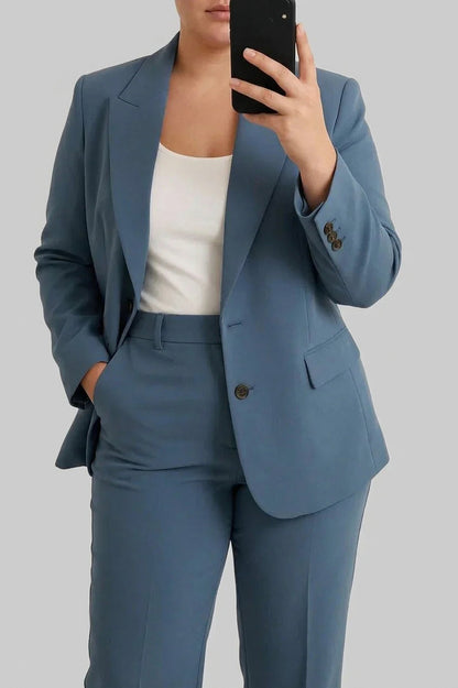 Long Sleeve Blazer Pants Matching Set
