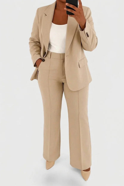 Long Sleeve Blazer Pants Matching Set