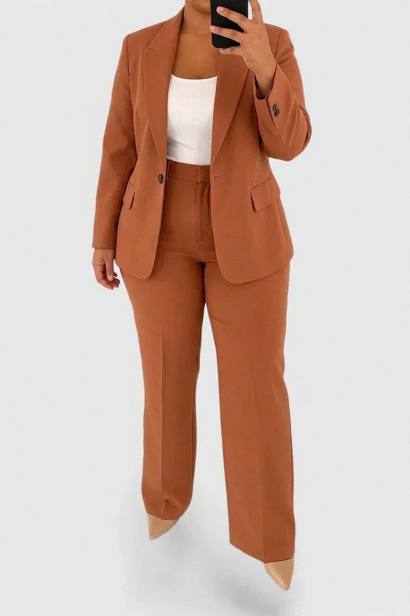 Long Sleeve Blazer Pants Matching Set