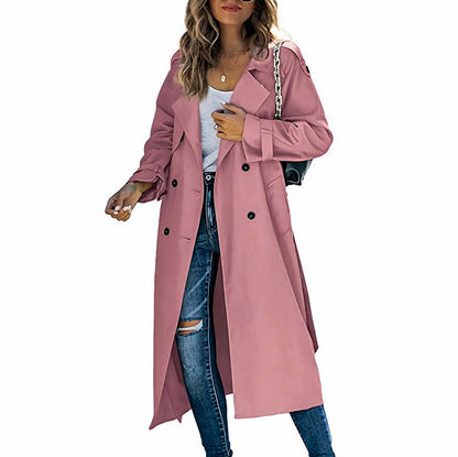 Long Sleeve Lapel Trench Coat