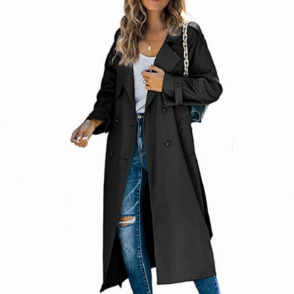 Long Sleeve Lapel Trench Coat