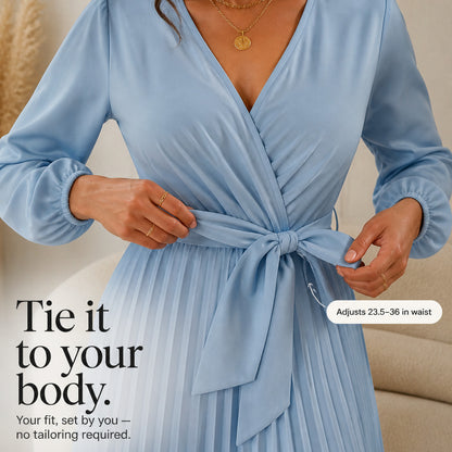 Long Sleeve Pleated Maxi Dress