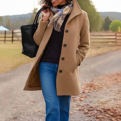 Long Sleeve Stand Collar Coat