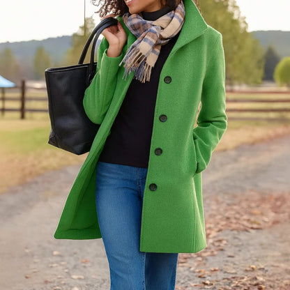 Long Sleeve Stand Collar Coat