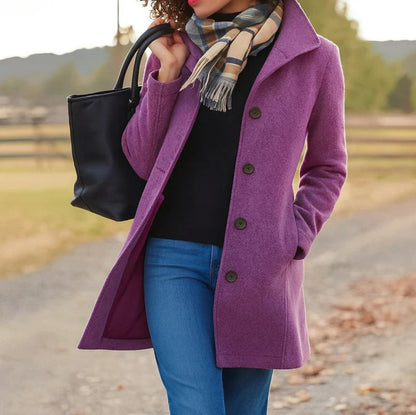 Long Sleeve Stand Collar Coat