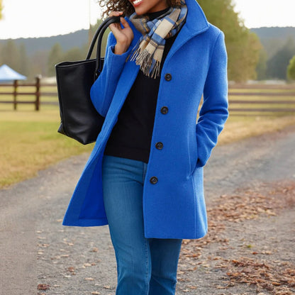 Long Sleeve Stand Collar Coat