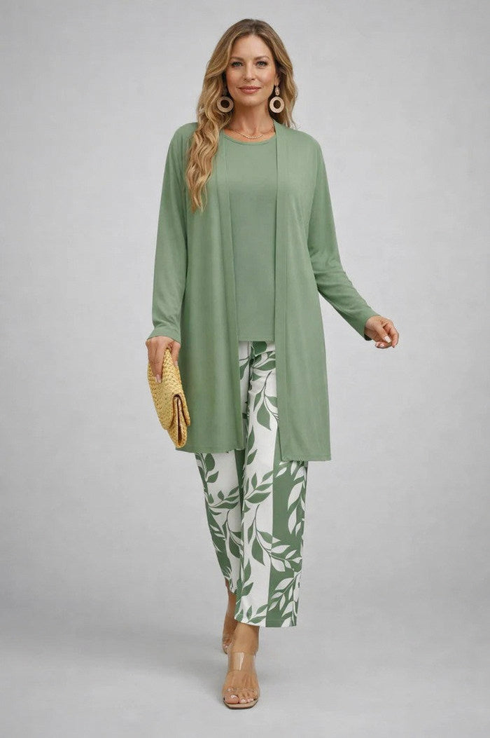 Metallic Leaf 3/4 Sleeve Matching Set