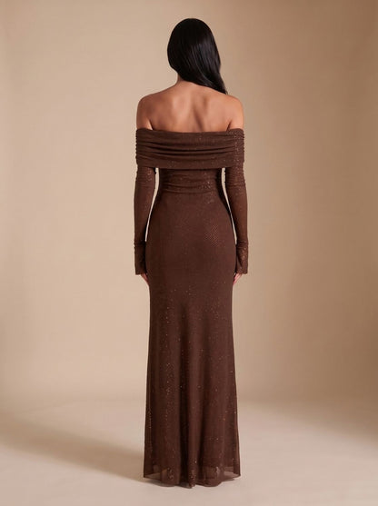 Long Sleeve Off Shoulder Maxi Dress